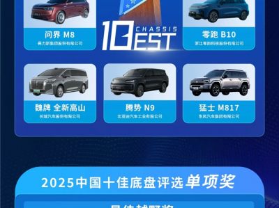 2025中国十佳底盘评选结果正式发布！各大奖项花落谁家？
